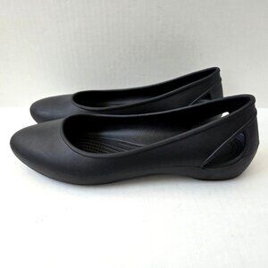 Crocs Shoes Womens 11 Black Laura Ballet Flats Comfort Cut Outs Lightweight